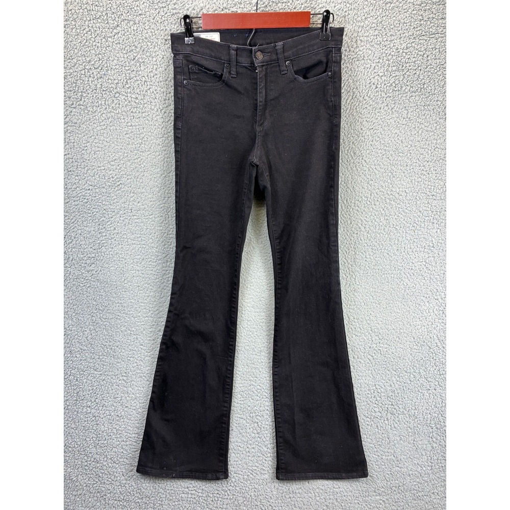 GAP Perfect Boot Jeans Womens 28 6R Black Denim Mid Rise Stretch Flare Pant